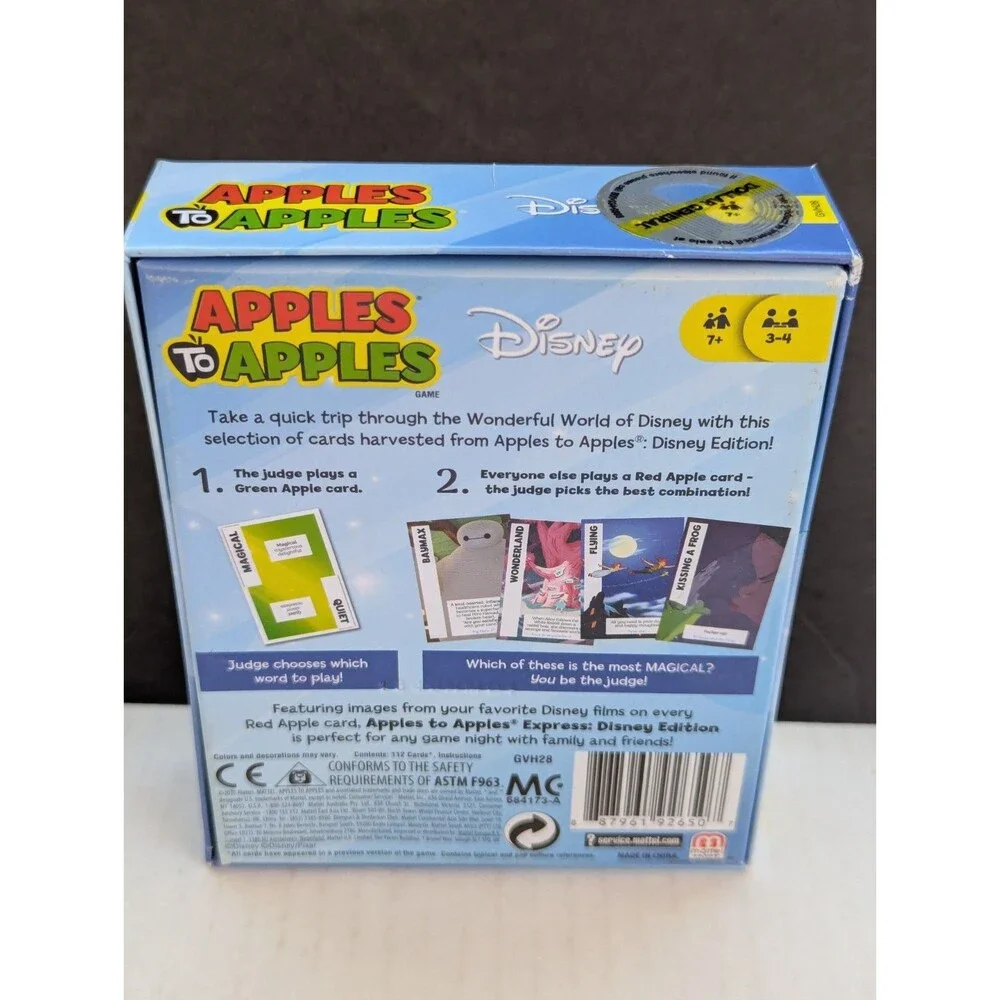 Apples to Apples Express Mattel Card Game Disney Edition